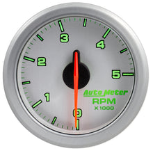 画像をギャラリービューアに読み込む, Autometer Airdrive 2-1/6in Tachometer Gauge 0-5K RPM - Silver