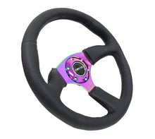 画像をギャラリービューアに読み込む, NRG Reinforced Steering Wheel (350mm / 2.5in. Deep) Leather Race Comfort Grip w/4mm Neochrome Spokes