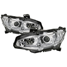 画像をギャラリービューアに読み込む, Spyder 16-18 Honda Civic 4Dr w/LED Seq Turn Sig Lights Proj Headlight - Chrome - PRO-YD-HC16-SEQ-C