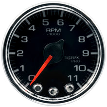 画像をギャラリービューアに読み込む, Autometer Spek-Pro Gauge Tach 2 1/16in 11K Rpm W/ Shift Light &amp; Peak Mem Blk/Chrm