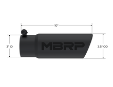 画像をギャラリービューアに読み込む, MBRP Universal Tip 3-1/2in O.D. Angled Rolled End - 3in ID Inlet 10in Length - Black