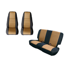 画像をギャラリービューアに読み込む, Rugged Ridge Seat Cover Kit Black/Tan 80-90 Jeep CJ/YJ