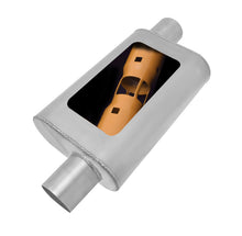 画像をギャラリービューアに読み込む, Gibson MWA Superflow Offset/Offset Oval Muffler - 4x9x14in/2.25in Inlet/2.25in Outlet - Stainless