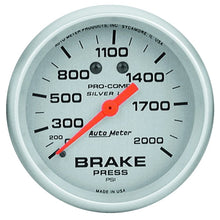 画像をギャラリービューアに読み込む, AutoMeter Gauge Brake Press 2-5/8in. 2000PSI Liquid Filled Mech Ultra-Lite