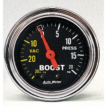 画像をギャラリービューアに読み込む, AutoMeter Gauge Vac/Boost 2-1/16in. 30Inhg-20PSI Mechanical Traditional Chrome