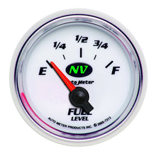 画像をギャラリービューアに読み込む, Autometer NV 2-1/16in 0 Ohms - Empty To 90 Ohms - Full Electric Fuel Level Gauge