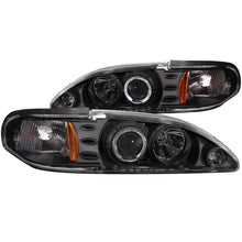 画像をギャラリービューアに読み込む, ANZO 1994-1998 Ford Mustang Projector Headlights w/ Halo Black 1pc