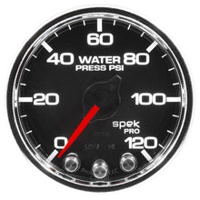 画像をギャラリービューアに読み込む, Autometer Spek-Pro Gauge Water Press 2 1/16in 120psi Stepper Motor W/Peak &amp; Warn Blk/Chrm