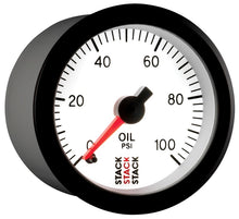 画像をギャラリービューアに読み込む, Autometer Stack 52mm 0-100 PSI 1/8in NPTF Male Pro Stepper Motor Oil Pressure Gauge - White