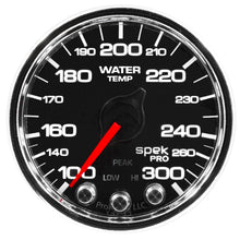 画像をギャラリービューアに読み込む, Autometer Spek-Pro Gauge Water Temp 2 1/16in 300f Stepper Motor W/Peak &amp; Warn Blk/Chrm