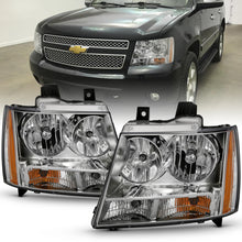 画像をギャラリービューアに読み込む, ANZO 2007-2014 Chevy Tahoe Crystal Headlight Chrome Amber(OE)