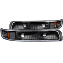 画像をギャラリービューアに読み込む, ANZO 1999-2002 Chevrolet Silverado 1500 Euro Parking Lights Black w/ Amber Reflector