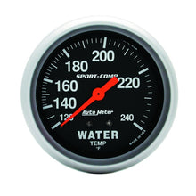 画像をギャラリービューアに読み込む, Autometer Sport-Comp 2 5/8in 120-240 F Mechanical Water Temp Gauge