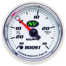 画像をギャラリービューアに読み込む, Autometer NV 52.4mm Full Sweep Electronic 30 In Hg/30 PSI Vacuum / Boost Gauge