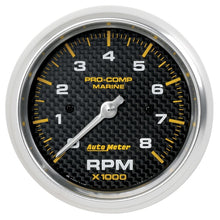 画像をギャラリービューアに読み込む, Autometer Marine Carbon Fiber 3-3/8in 8k RPM Tachometer