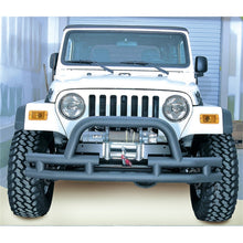 画像をギャラリービューアに読み込む, Rugged Ridge 3-In Dbl Tube Front Winch Bumper w/Hoop 76-06 Models