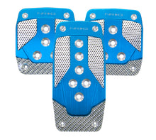 画像をギャラリービューアに読み込む, NRG Aluminum Sport Pedal M/T - Blue w/Silver Carbon