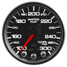 画像をギャラリービューアに読み込む, Autometer Spek-Pro Gauge Water Temp 2 1/16in 300f Stepper Motor W/Peak &amp; Warn Blk/Blk