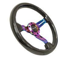 画像をギャラリービューアに読み込む, NRG Carbon Fiber Steering Wheel (350mm / 1.5in. Deep) Neochrome 3-Spoke Design w/Slit Cuts