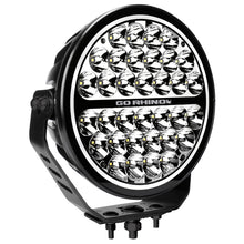 画像をギャラリービューアに読み込む, Go Rhino Xplor Blackout Series Round Single LED Spot Light Kit w/DRL (Surface Mount) 9in. - Blk