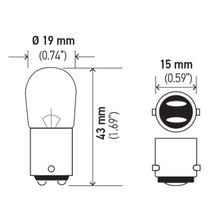 画像をギャラリービューアに読み込む, Hella Bulb 1004 12V 12/12W BA15d B6
