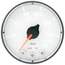 画像をギャラリービューアに読み込む, Autometer Spek-Pro 2 1/16in 35PSI Stepper Motor W/Peak &amp; Warn White/Black Boost Gauge