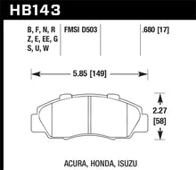 画像をギャラリービューアに読み込む, Hawk 97-01 Honda Prelude HPS Street Front Brake Pads