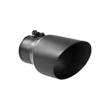 画像をギャラリービューアに読み込む, MBRP Universal Tip 4.5in OD 3in Inlet 8in Length Dual Walled Angled Exhaust Tip - Black