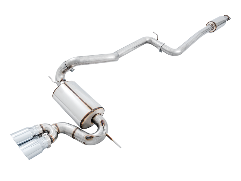 AWE Tuning Ford Focus ST Touring Edition Cat-Back Exhaust - Resonated - Chrome Silver Tips