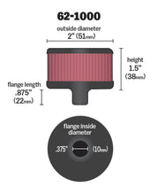 画像をギャラリービューアに読み込む, K&amp;N Steel Base Crankcase Vent Filter 0.375in Vent OD x 2in OD x 1.5in Height
