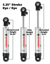 画像をギャラリービューアに読み込む, Ridetech HQ Series Shock Absorber Single Adjustable 5.25in Stroke Eye/Eye Mounting 10.65in x 15.9in