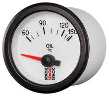 画像をギャラリービューアに読み込む, Autometer Stack 52mm 60-150 Deg C M10 Male Electric Oil Temp Gauge - White