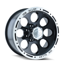 画像をギャラリービューアに読み込む, ION Type 174 16x8 / 5x139.7 BP / -5mm Offset / 108mm Hub Black/Machined Wheel