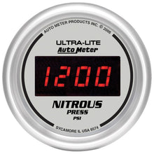 画像をギャラリービューアに読み込む, Autometer Ultra-Lite 2-1/16in 1600 PSI Digital Nitrous Pressure Gauge - Silver