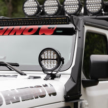 画像をギャラリービューアに読み込む, Go Rhino Xplor Blackout Series Round LED Driving Light w/DRL (Surface/Threaded Stud Mnt) 7in. - Blk