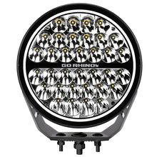 画像をギャラリービューアに読み込む, Go Rhino Xplor Blackout Series Round Single LED Spot Light Kit w/DRL (Surface Mount) 9in. - Blk