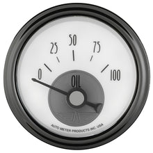 画像をギャラリービューアに読み込む, Autometer Prestige Series Pearl 2-1/16in 100PSI Electronic Oil Pressure Gauge