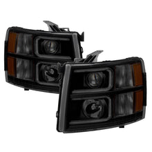 画像をギャラリービューアに読み込む, xTune Chevy Silverado 1500/2500 07-13 Halo Projector Headlights Black Smoked PRO-JH-CS07-LED-BSM