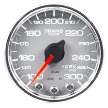 画像をギャラリービューアに読み込む, Autometer Spek-Pro Gauge Trans Temp 2 1/16in 300f Stepper Motor W/Peak &amp; Warn Slvr/Chrm