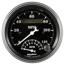 画像をギャラリービューアに読み込む, Auto Meter Gauge Tach/Speedo 3 3/8in 120mph &amp; 8k RPM Elec. Program. Old Tyme Blk