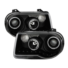 画像をギャラリービューアに読み込む, xTune Chrysler 300C 05-10 ( Not 300 ) Halo Projector Headlights Black PRO-JH-C300C-LED-BK
