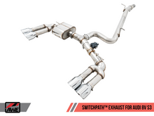 画像をギャラリービューアに読み込む, AWE Tuning Audi 8V S3 SwitchPath Exhaust w/Chrome Silver Tips 102mm