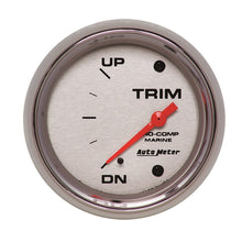 画像をギャラリービューアに読み込む, Autometer Marine Chrome Gauge 2-5/8in Electric Trim Level Gauge 0OHM Down - 90OHM Up
