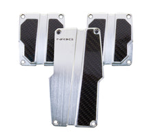 画像をギャラリービューアに読み込む, NRG Brushed Aluminum Sport Pedal M/T - Silver w/Black Carbon
