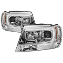 画像をギャラリービューアに読み込む, Spyder 99-04 Jeep Grand Cherokee Projector Headlights - Light Bar DRL LED - Chrome