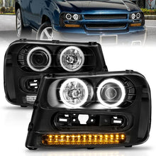 画像をギャラリービューアに読み込む, ANZO 2002-2009 Chevrolet Trailblazer Projector Headlights w/ Halo Black