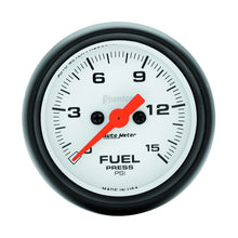 画像をギャラリービューアに読み込む, Autometer Phantom Fuel Pressure gauge 52mm 0-15 PSI Full Sweep Elec w/o peak &amp; Valley
