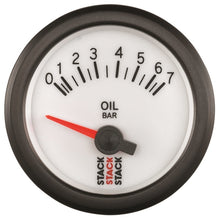 画像をギャラリービューアに読み込む, Autometer Stack 52mm 0-7 Bar M10 Male Electric Oil Pressure Gauge - White