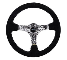 画像をギャラリービューアに読み込む, NRG Reinforced Steering Wheel (350mm / 3in. Deep) Blk Suede w/Hydrodipped Digi-Camo Spokes