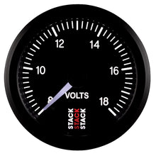 画像をギャラリービューアに読み込む, Autometer Stack 52mm 8-18V Pro Stepper Motor Battery Voltage Gauge - Black